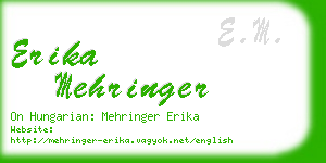 erika mehringer business card